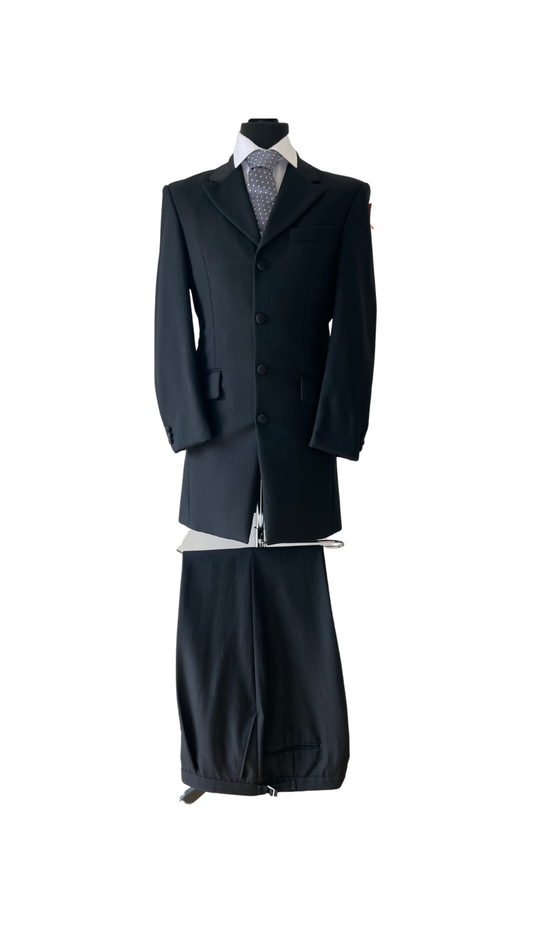 Mens long style Black 2 piece Suit