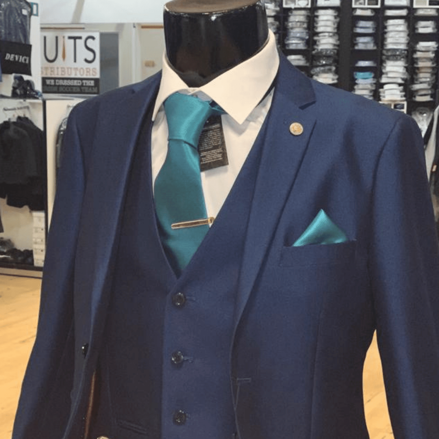 Kingsley Blue, a Paul Andrews fitted suit, all sizes available.