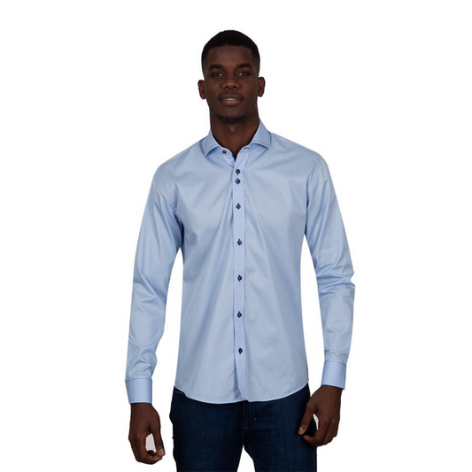 Oscar Banks,  Long sleeved mens shirt with collar contrast