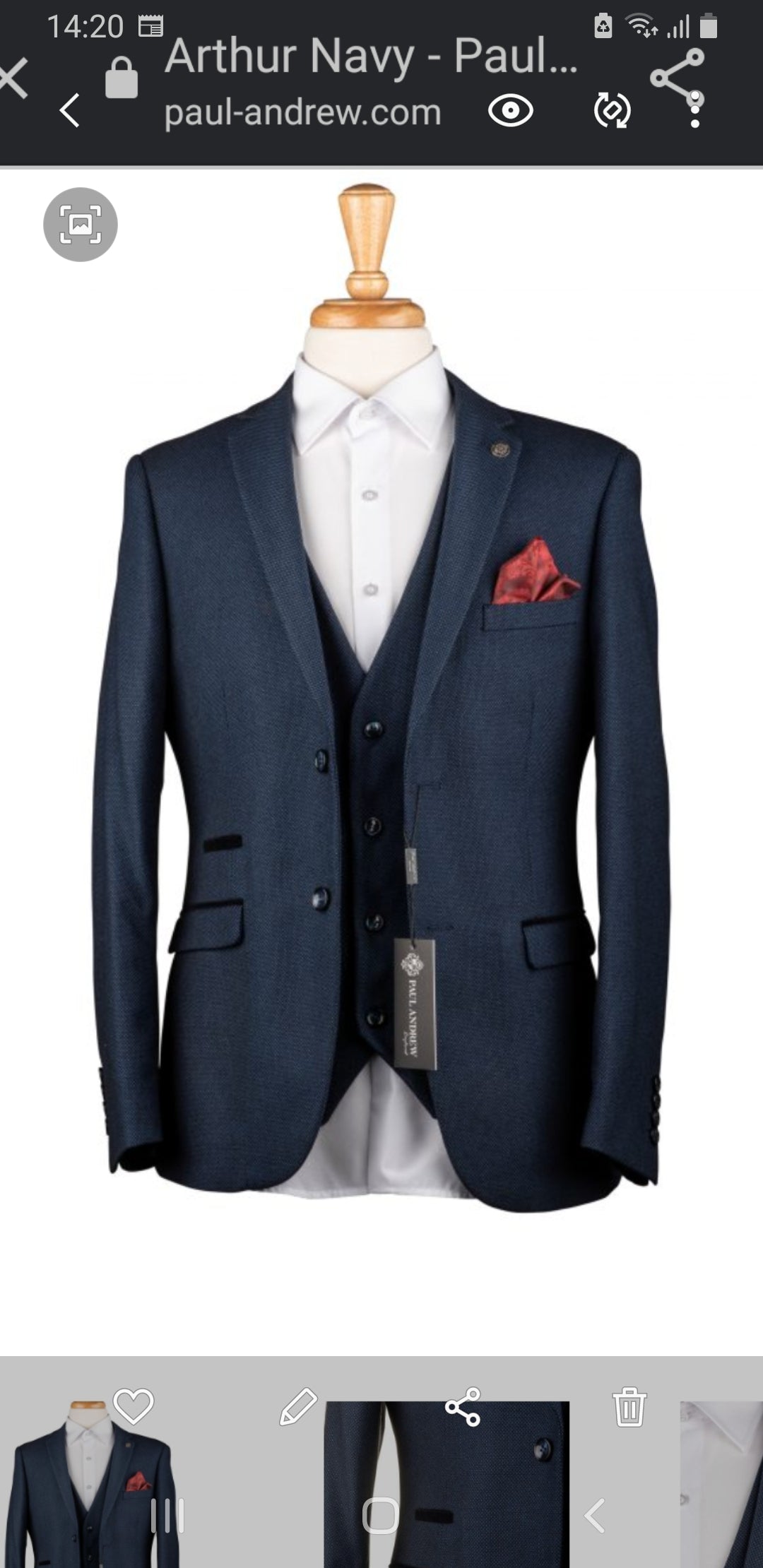 3 piece suit made by Paul Andrews- Arthur